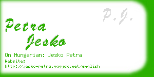 petra jesko business card